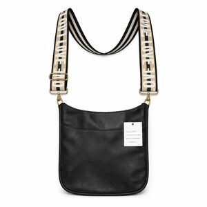 ah-dorned New York LOVE Strap Black Crossbody Bag Adjustable Vegan Leather NWT